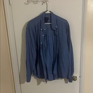 Casual Blue Button-Down Shirt for Men